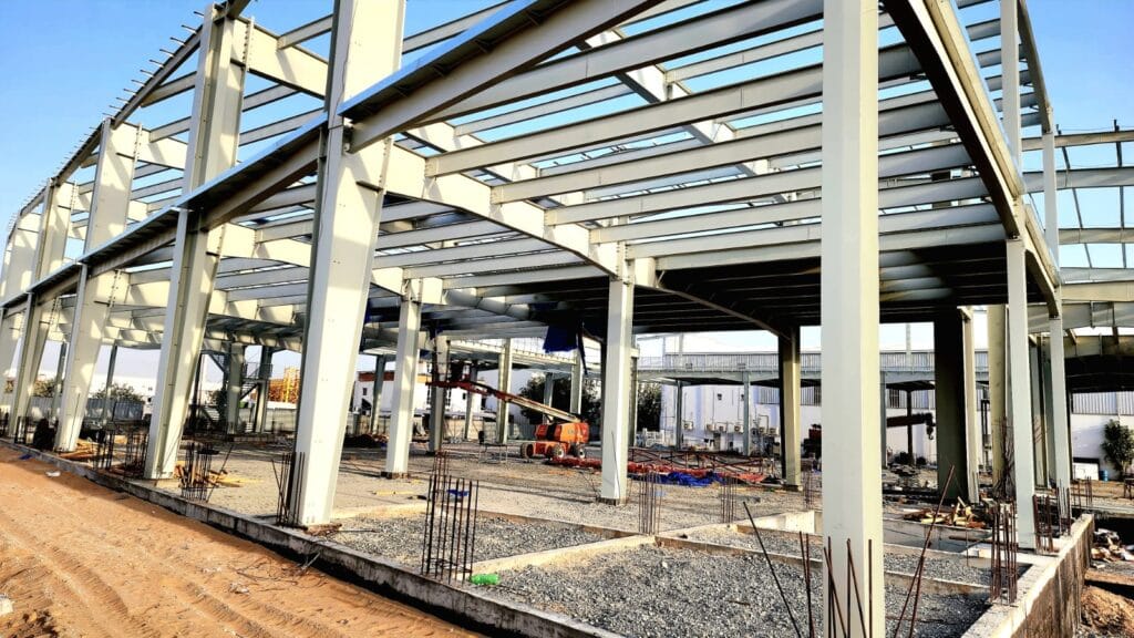 Pre-Engineered Steel Structure 4 construction site